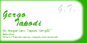 gergo tapodi business card